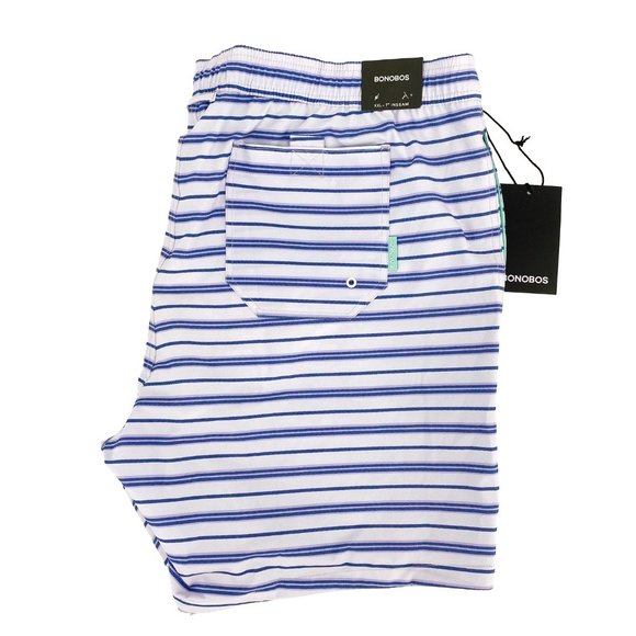 BONOBOS Banzai 7-Inch Stripe E-Waist Swim Trunks - Picture 2 of 15